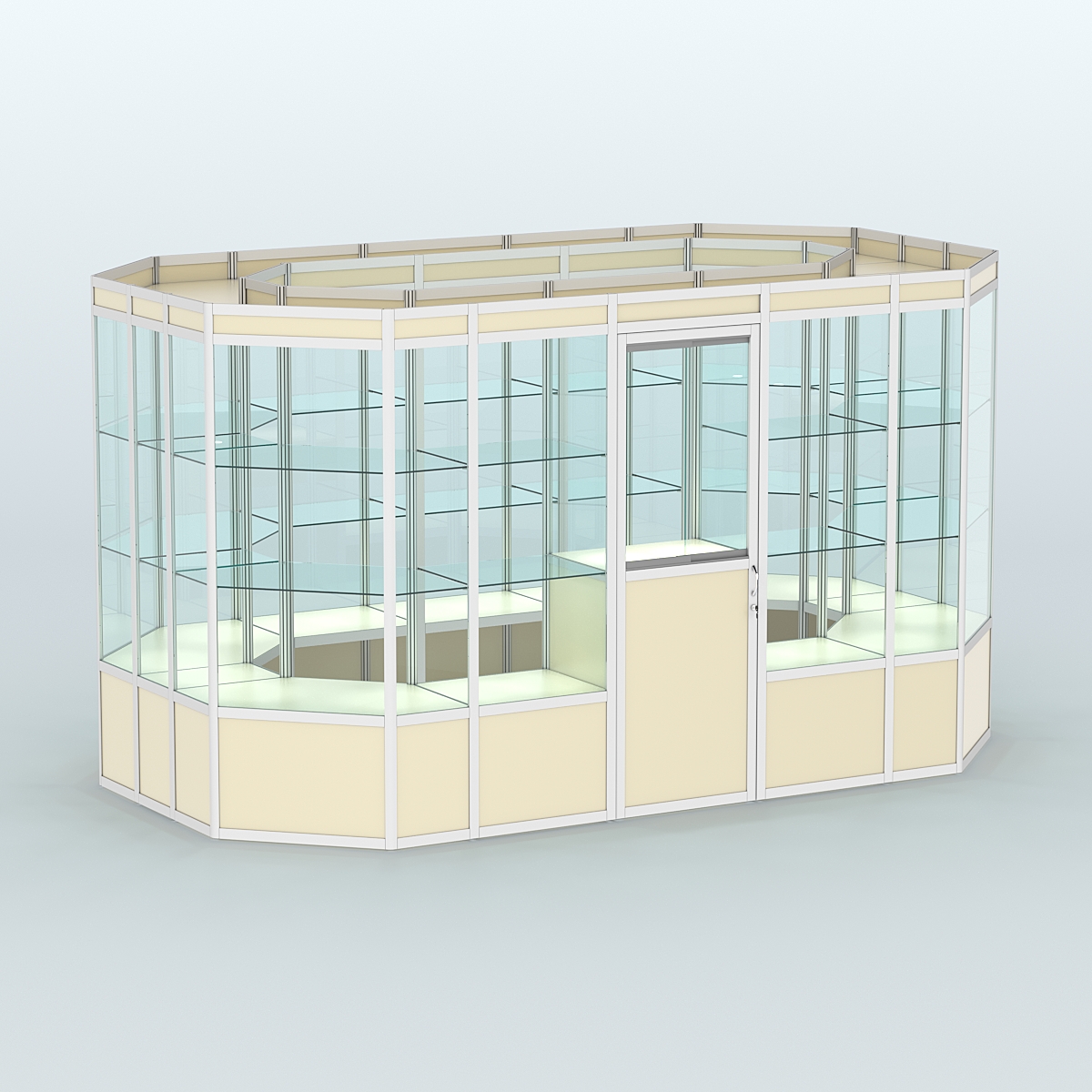 Павильон из профиля островной №5а Крем Вайс