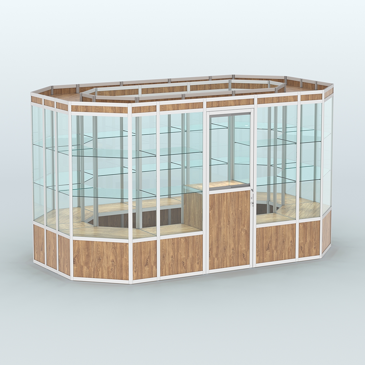 Павильон из профиля островной №5а Дуб Канзас коричневый