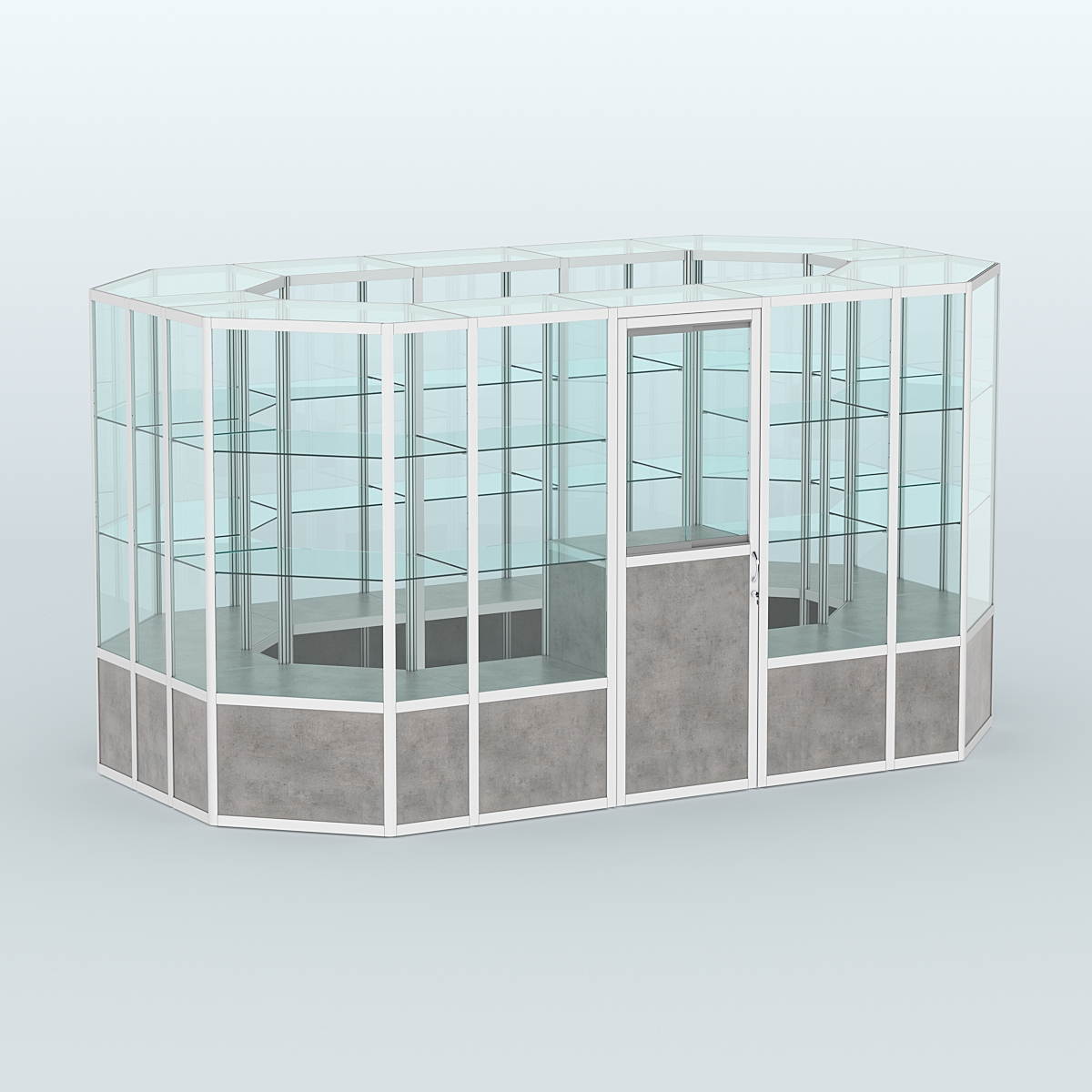 Павильон из профиля островной №5б Бетон Чикаго светло-серый F186 ST9