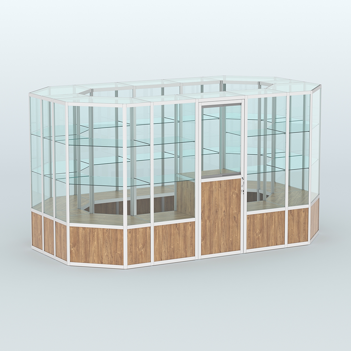 Павильон из профиля островной №5б Дуб Канзас коричневый