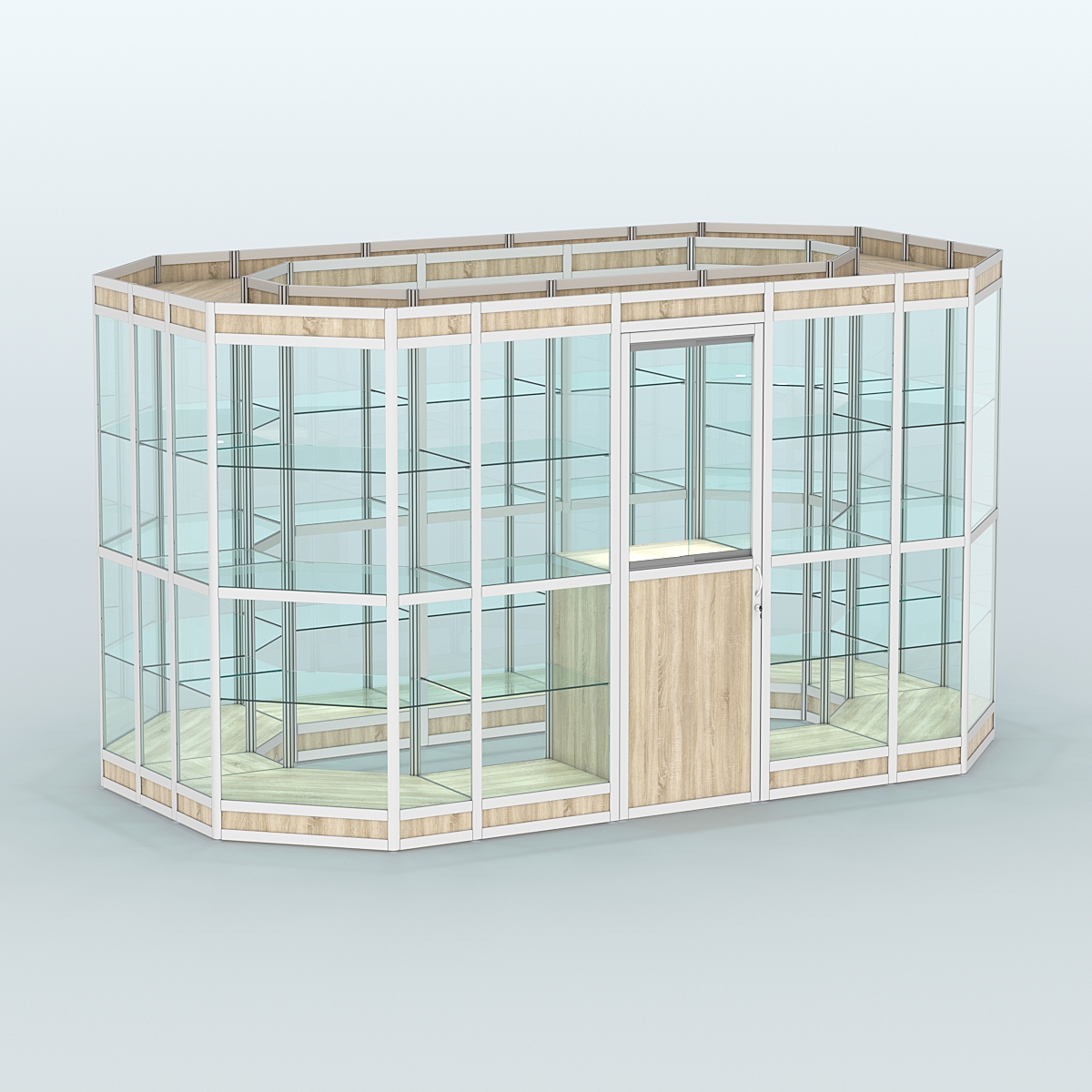 Павильон из профиля островной №5в Дуб Сонома