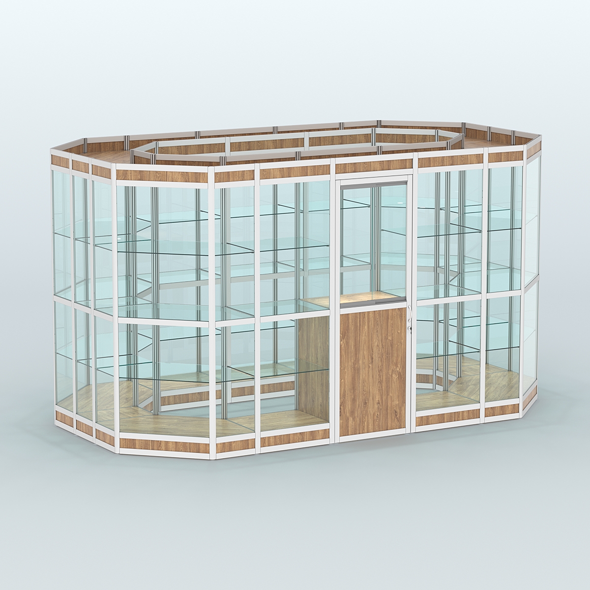 Павильон из профиля островной №5в Дуб Канзас коричневый