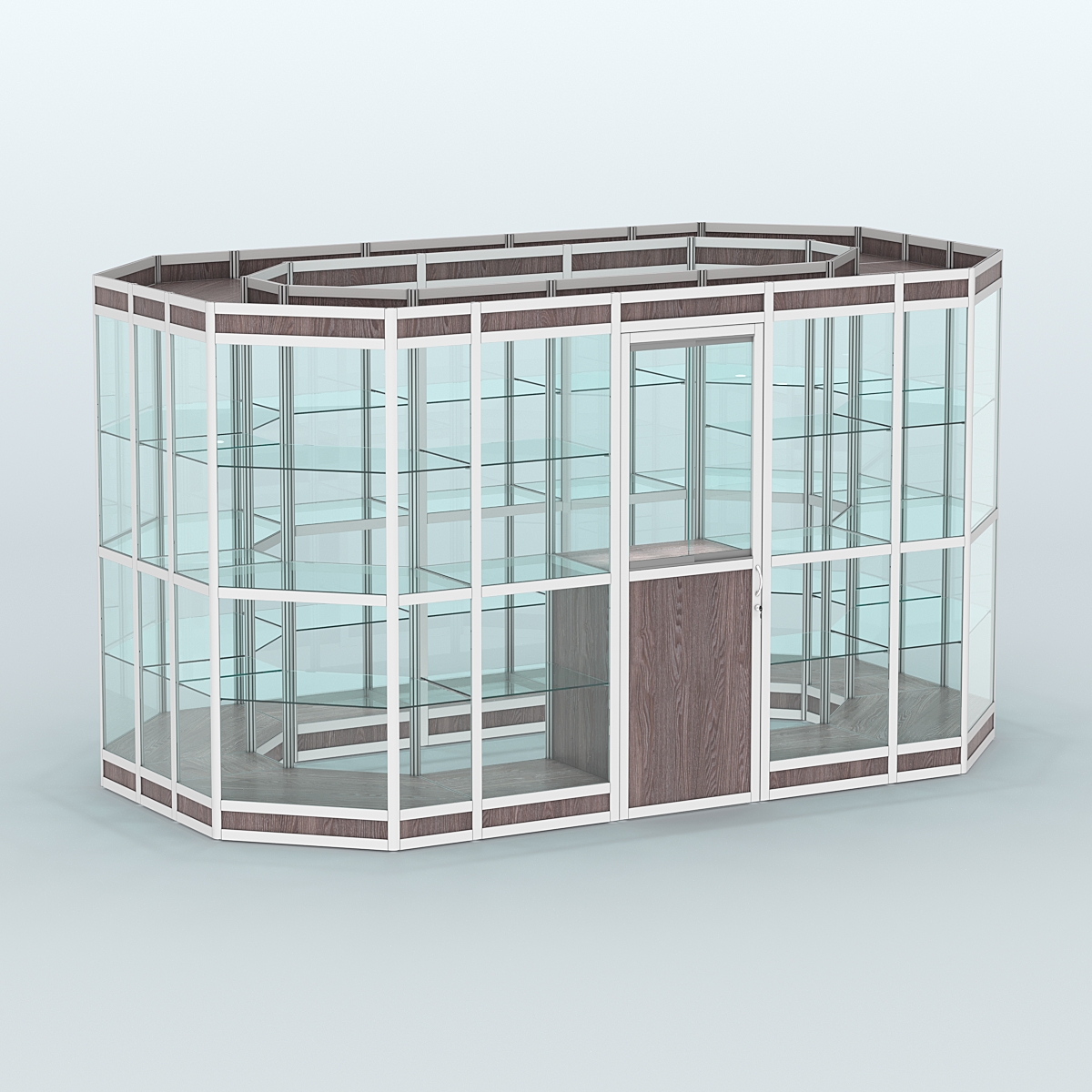 Павильон из профиля островной №5в Ясень Анкор темный