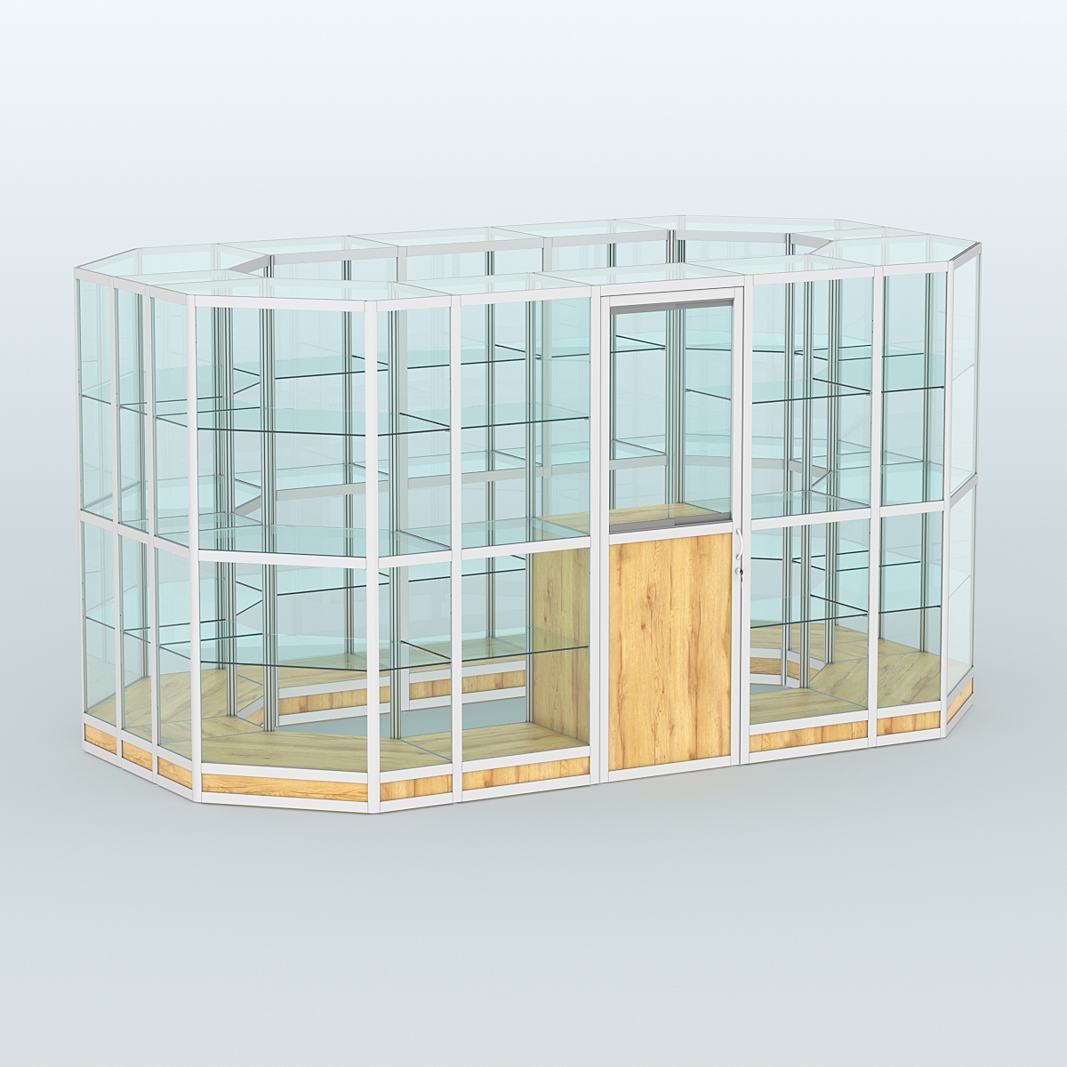 Павильон из профиля островной №5г Дуб Золотистый