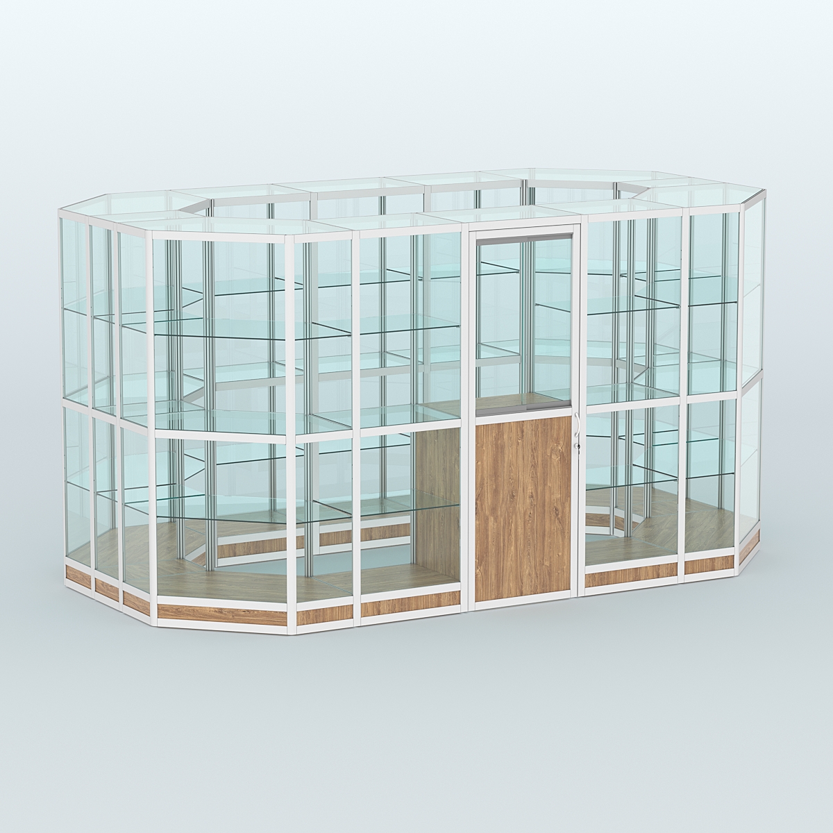 Павильон из профиля островной №5г Дуб Канзас коричневый