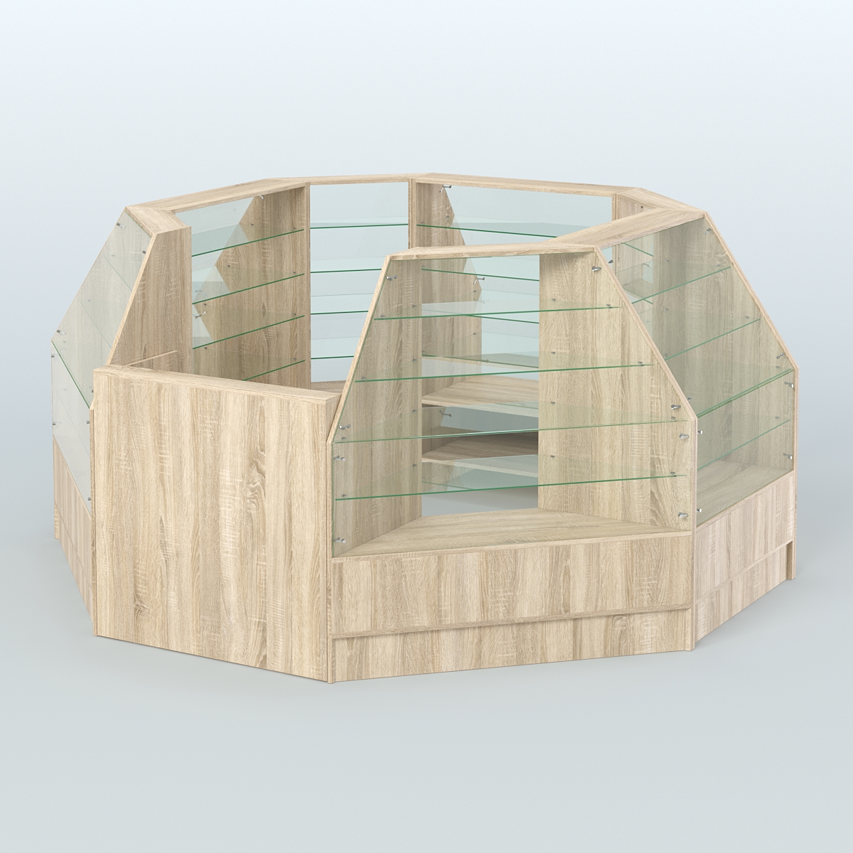 Низкий торговый остров серии Алмаз №1 малый Дуб сонома