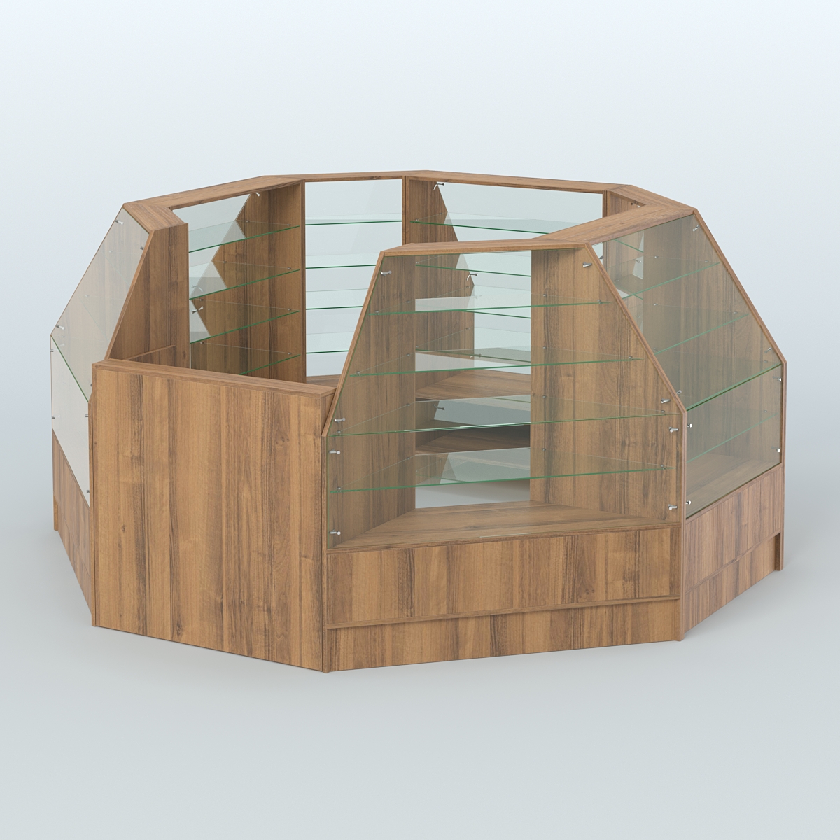 Низкий торговый остров серии Алмаз №1 малый Орех