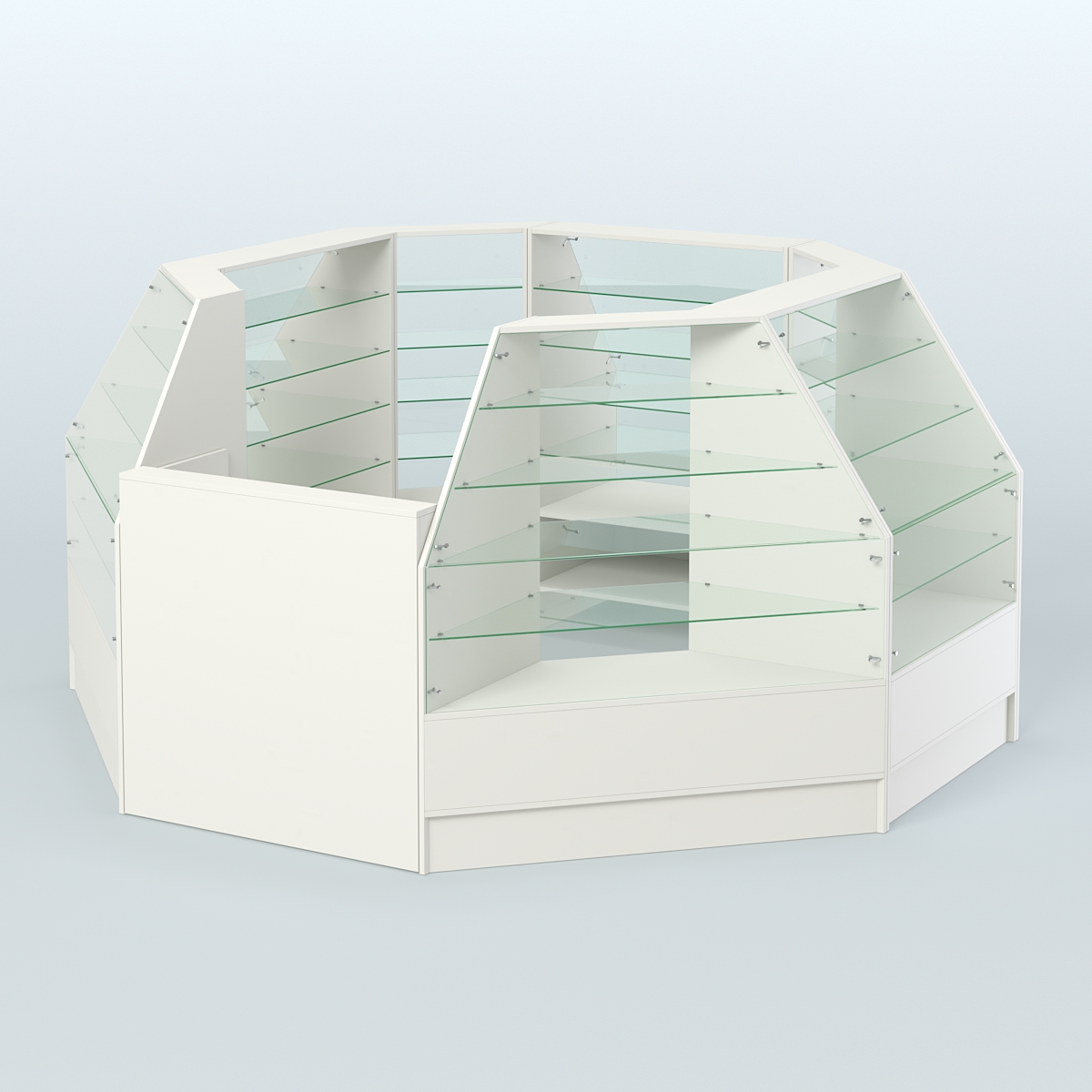 Низкий торговый остров серии Алмаз №1 малый Белый