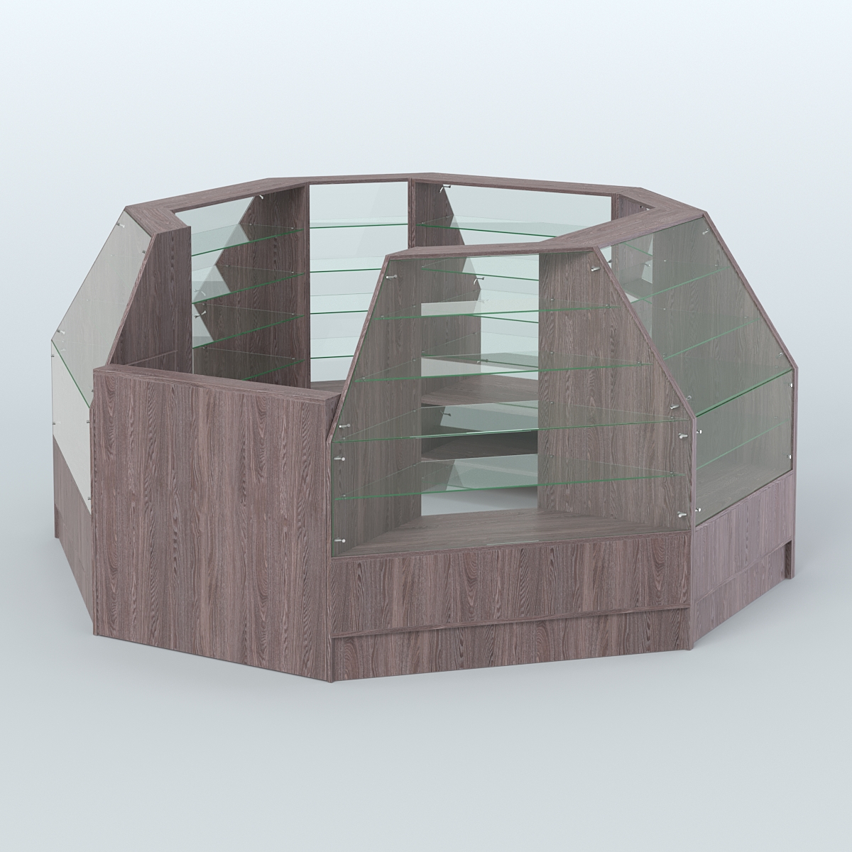 Низкий торговый остров серии Алмаз №1 малый Ясень Анкор темный