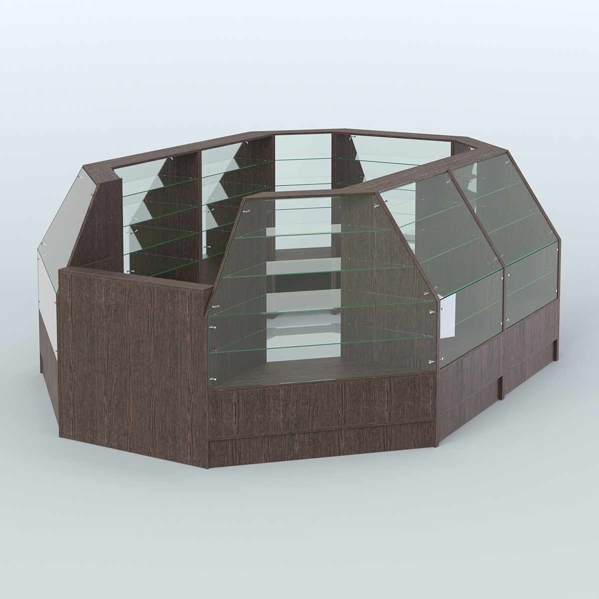 Низкий торговый остров серии Алмаз №2 средний Дуб Венге