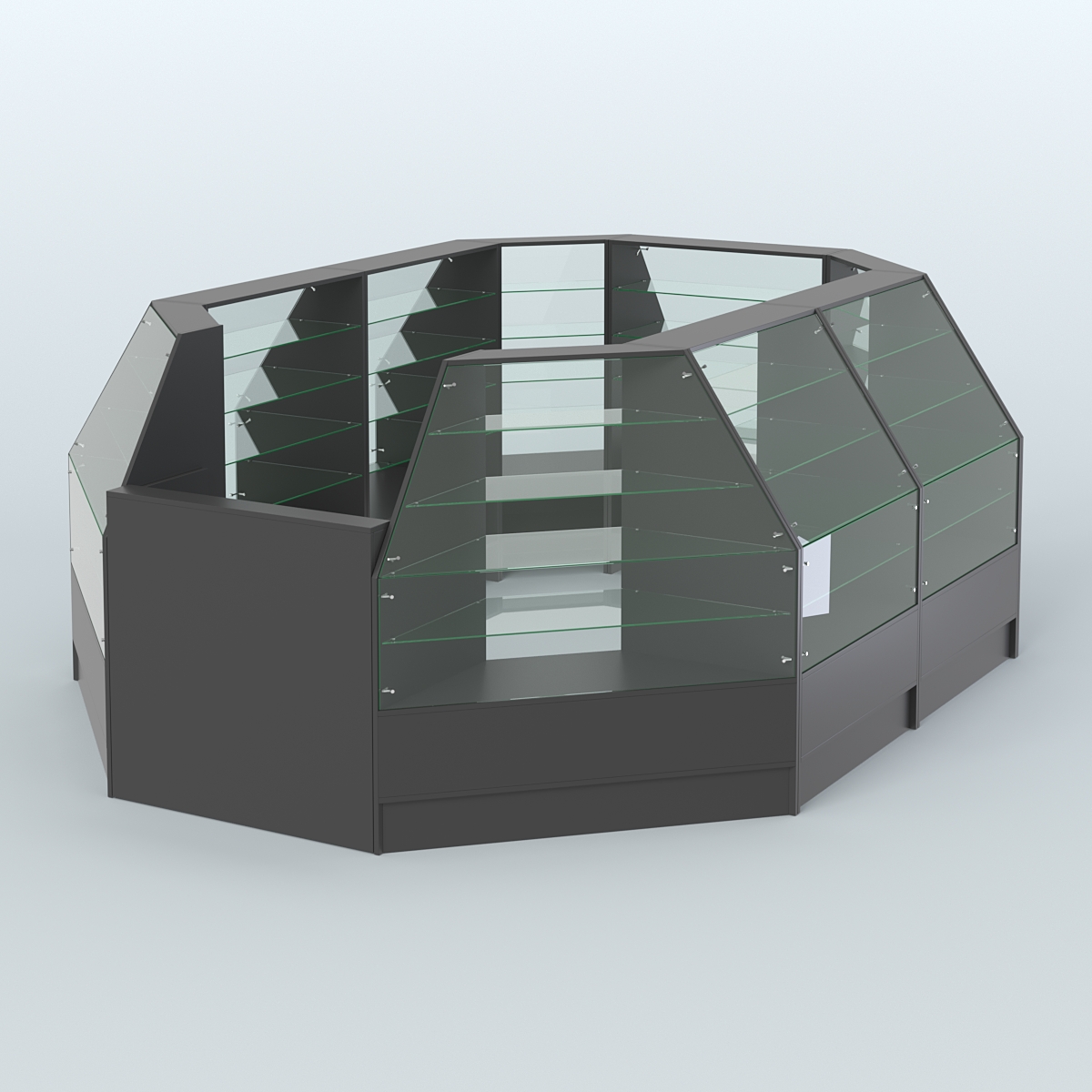 Низкий торговый остров серии Алмаз №2 средний Черный