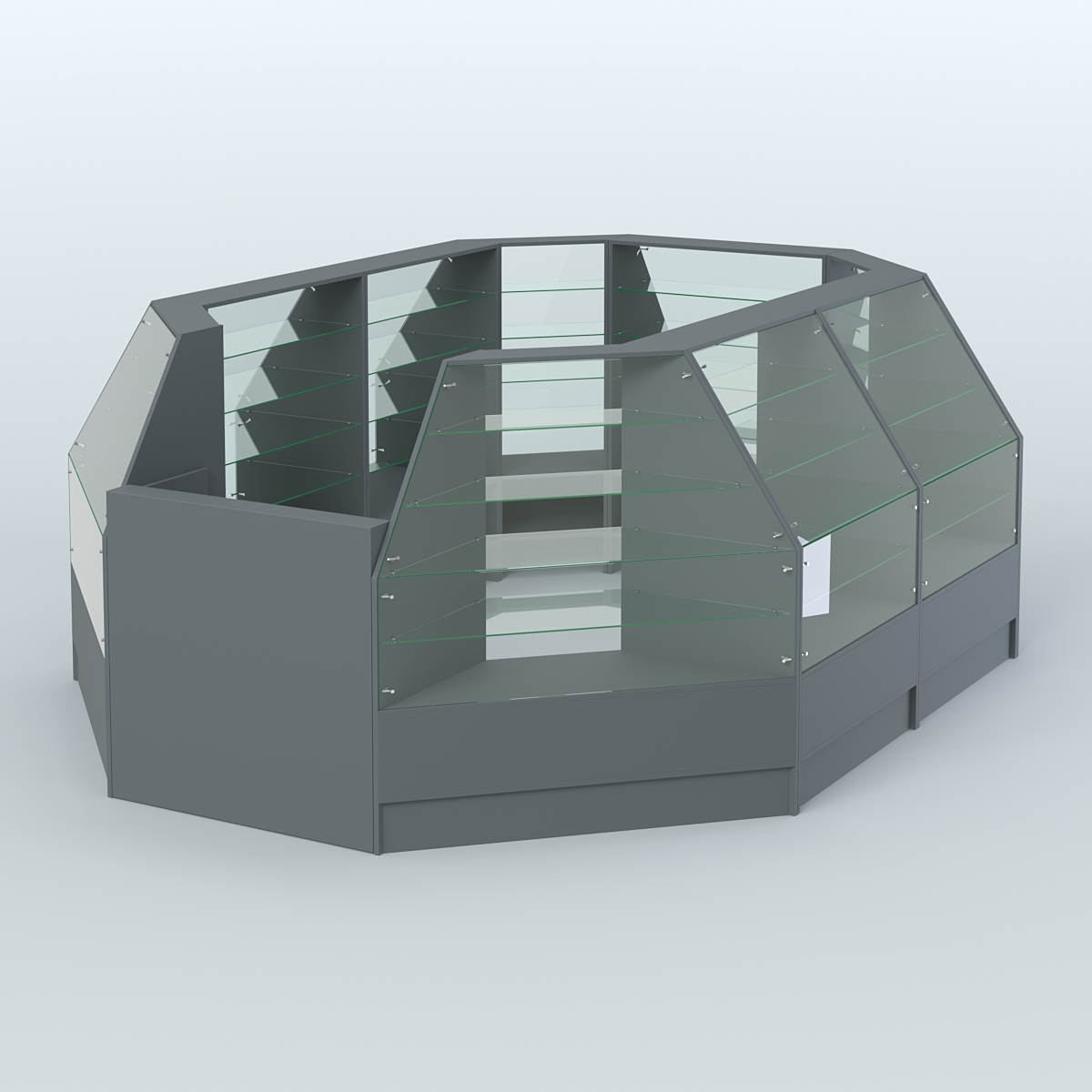 Низкий торговый остров серии Алмаз №2 средний Темно-Серый
