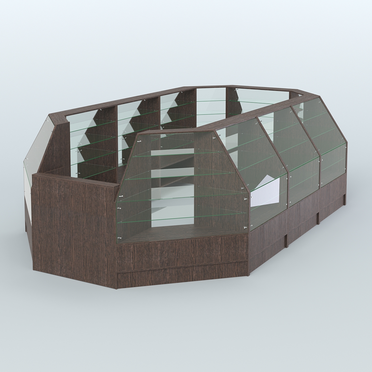 Низкий торговый остров серии Алмаз №4 большой Дуб Венге