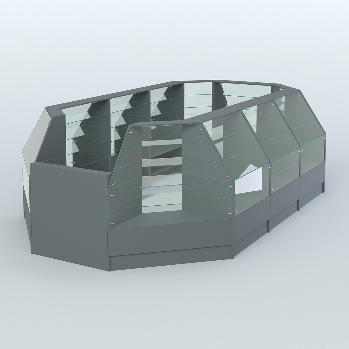 Низкий торговый остров серии Алмаз №4 большой Темно-Серый
