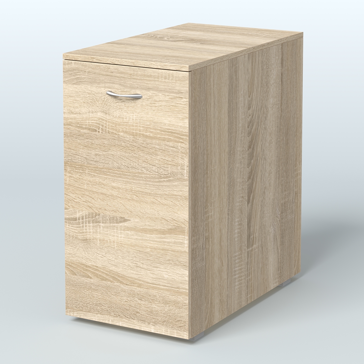 Тумба с выкатной секцией Деко, цвет белый Дуб Сонома