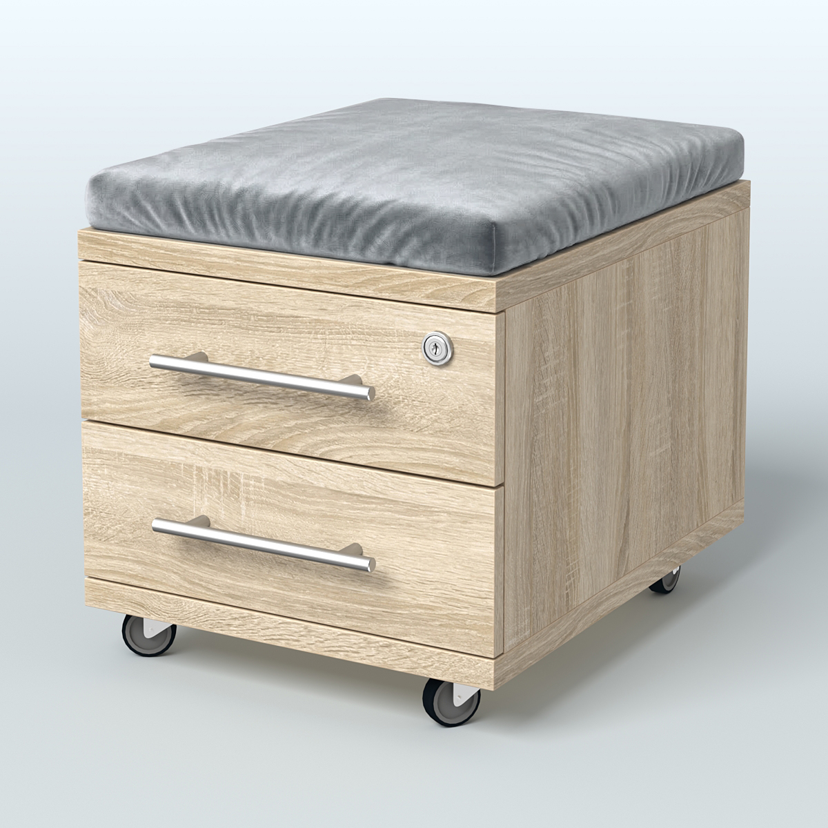 Тумба 2 ящика под подушку Лиани, цвет шамони темный Дуб Сонома