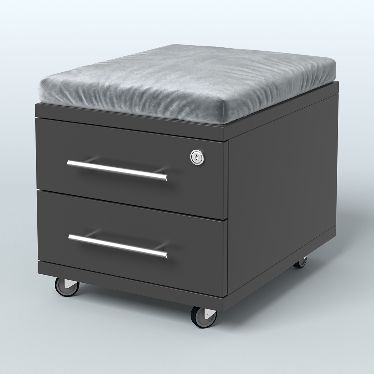 Тумба 2 ящика под подушку Лиани, цвет шамони темный Черный