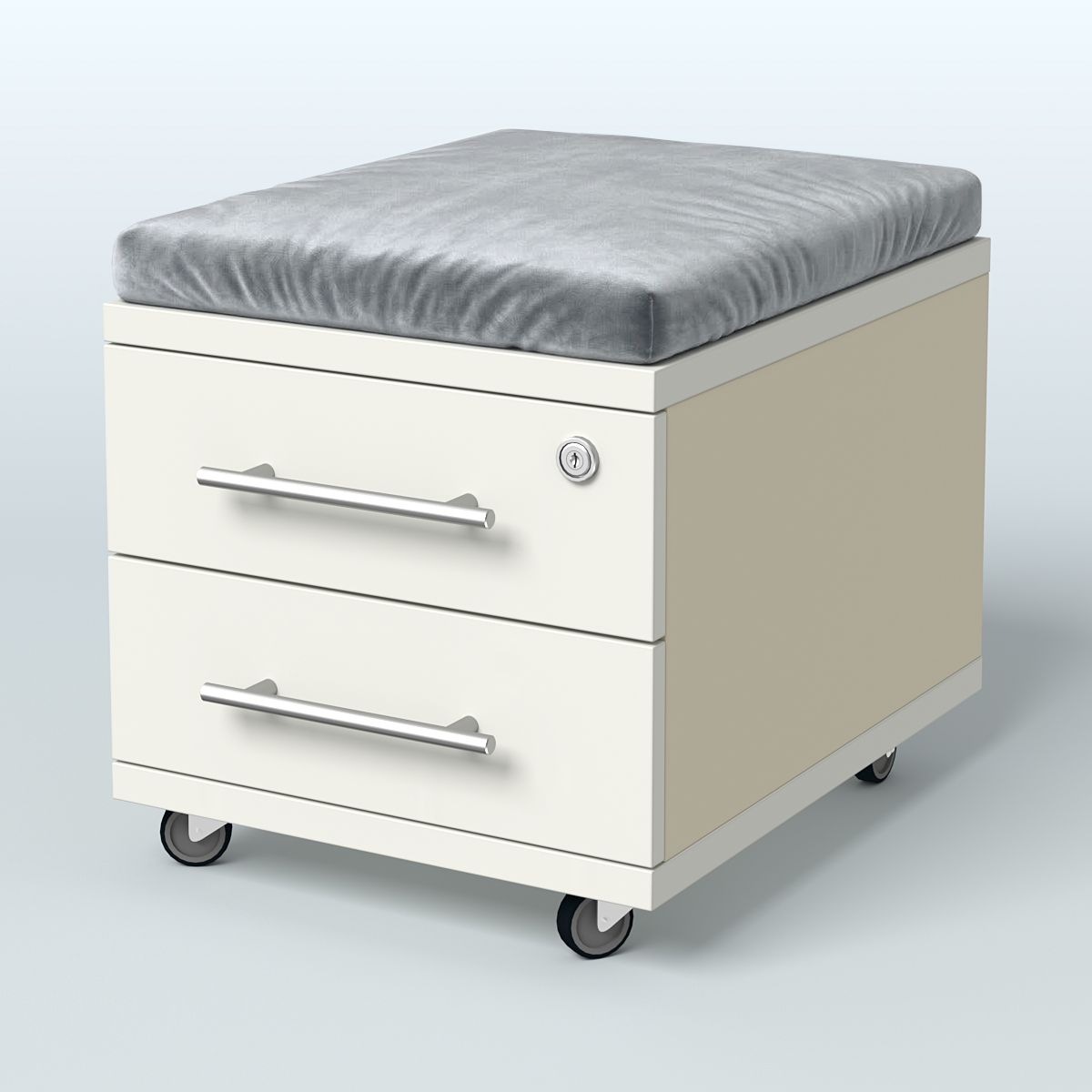 Тумба 2 ящика под подушку Лиани, цвет шамони темный Крем Вайс + Белый