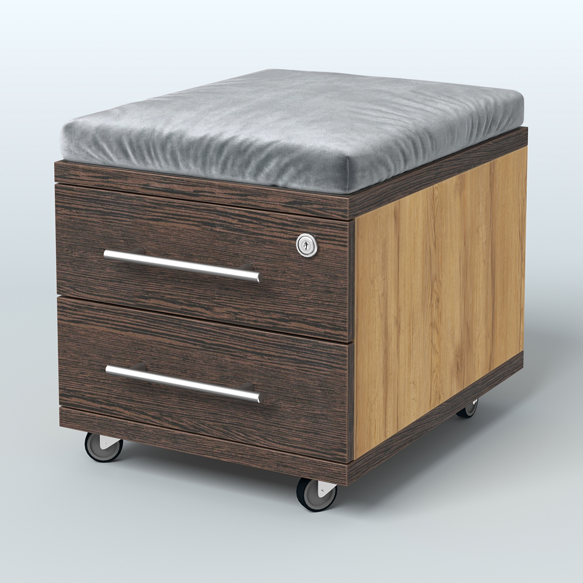 Тумба 2 ящика под подушку Лиани, цвет шамони темный Дуб Золотистый + Дуб Венге