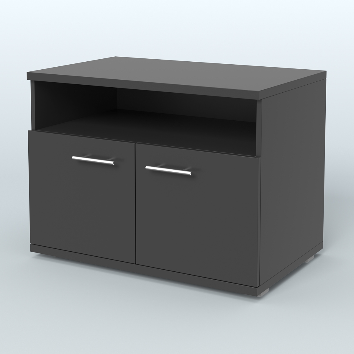 Тумба под оргтехнику, цвет дуб шамони темный Черный