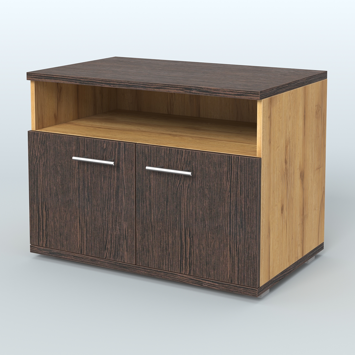 Тумба под оргтехнику, цвет дуб шамони темный Дуб Золотистый + Дуб Венге
