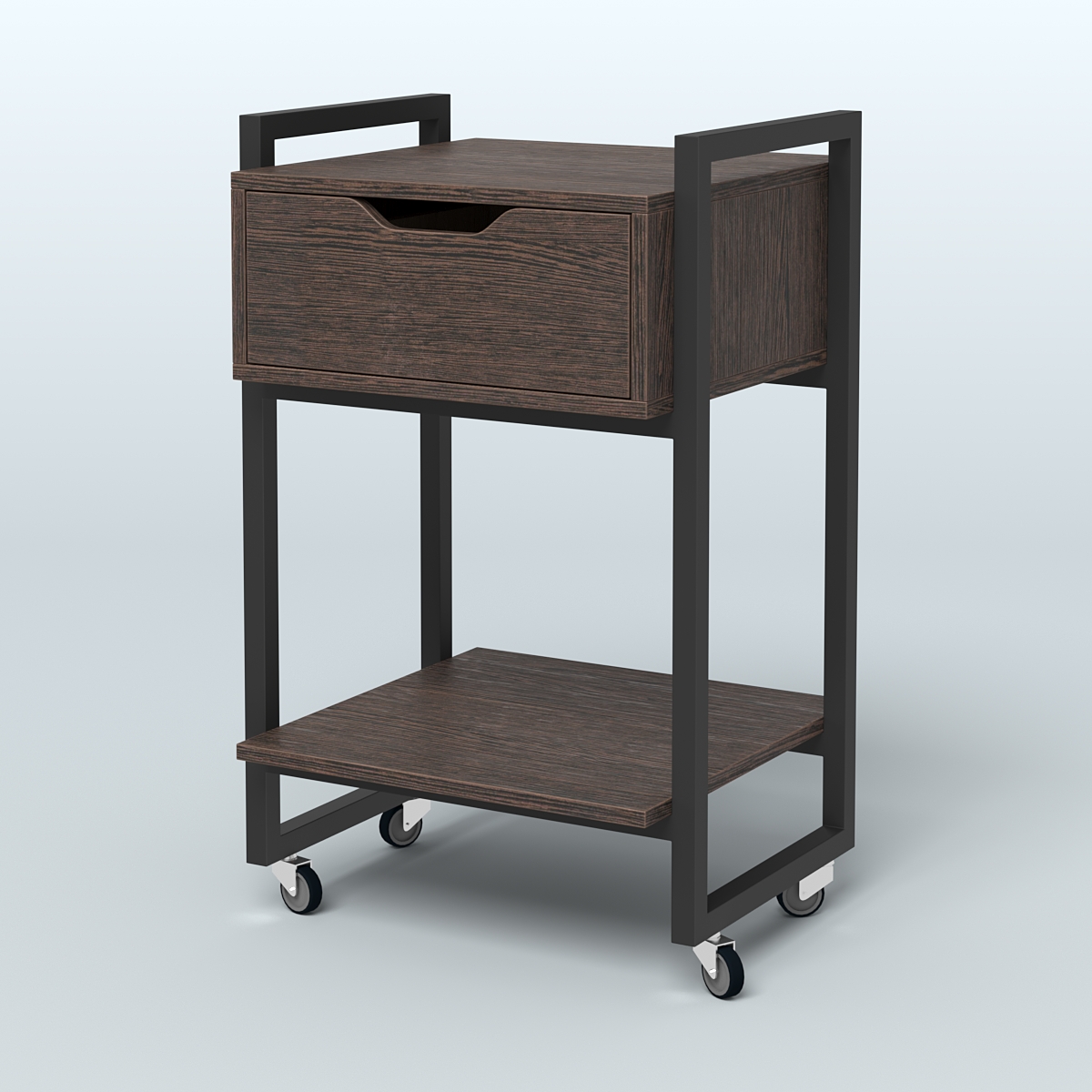 Тумба мобильная с ящиком и полкой Европа, цвет денвер светлый + белый Дуб Венге