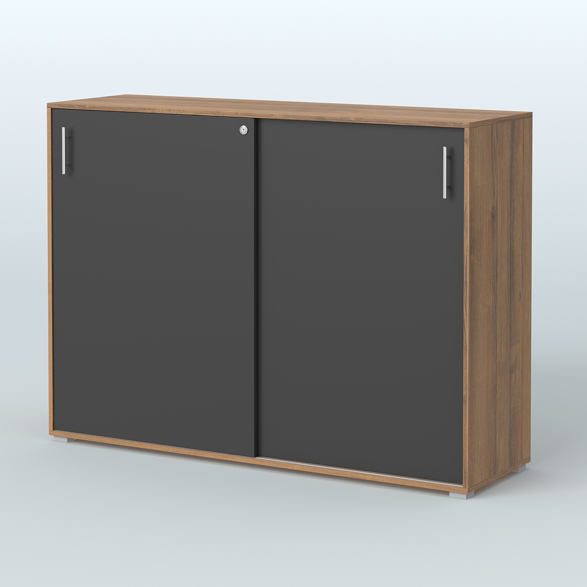 Тумба с раздвижными фасадами Тиана Орех + Черный