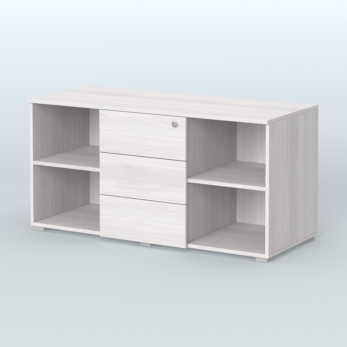 Тумба сервисная Некста, цвет вяз + белый Ясень Анкор светлый