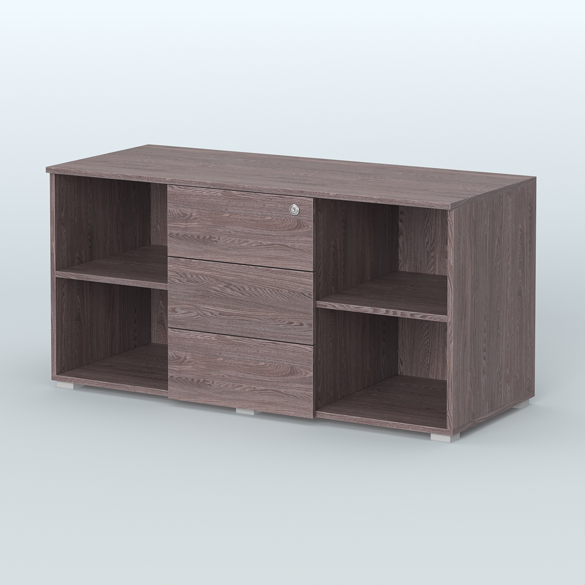 Тумба сервисная Некста, цвет вяз + белый Ясень Анкор темный