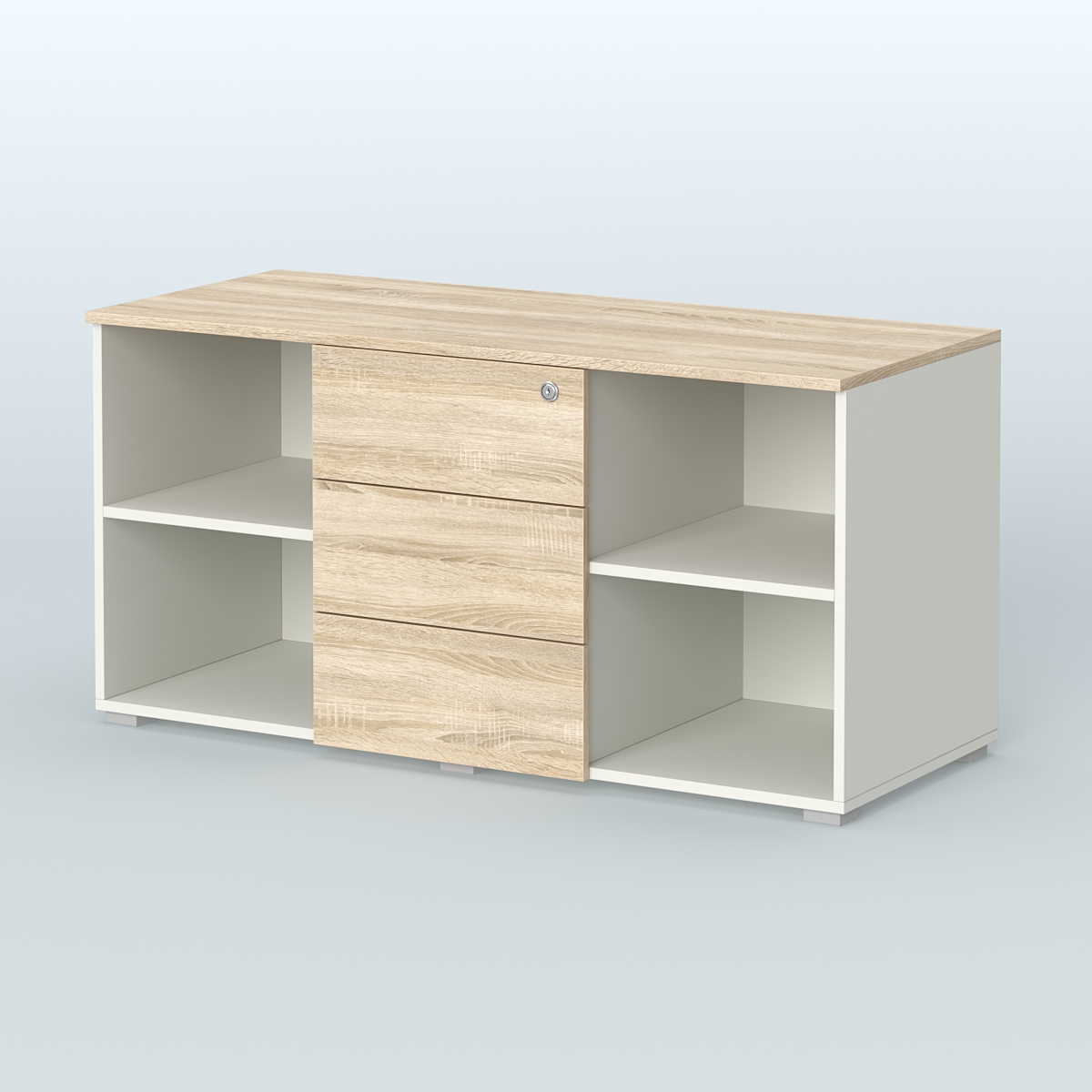 Тумба сервисная Некста, цвет вяз + белый Белый + Дуб Сонома