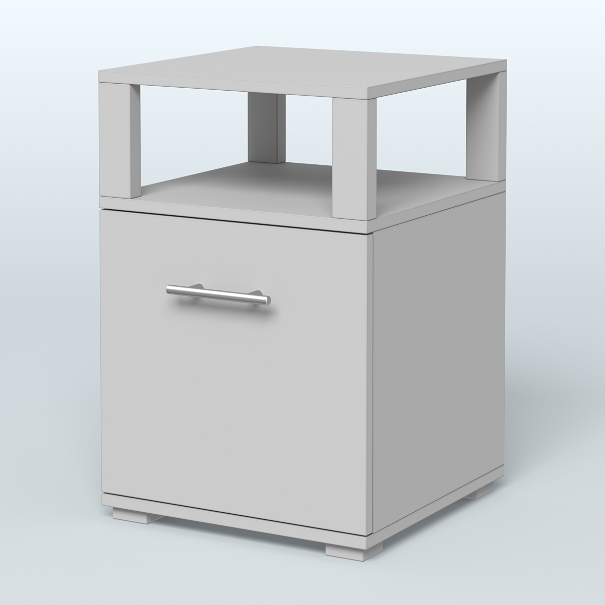 Тумба Динен №2 приставная 1 распашной фасад с надставкой Серый