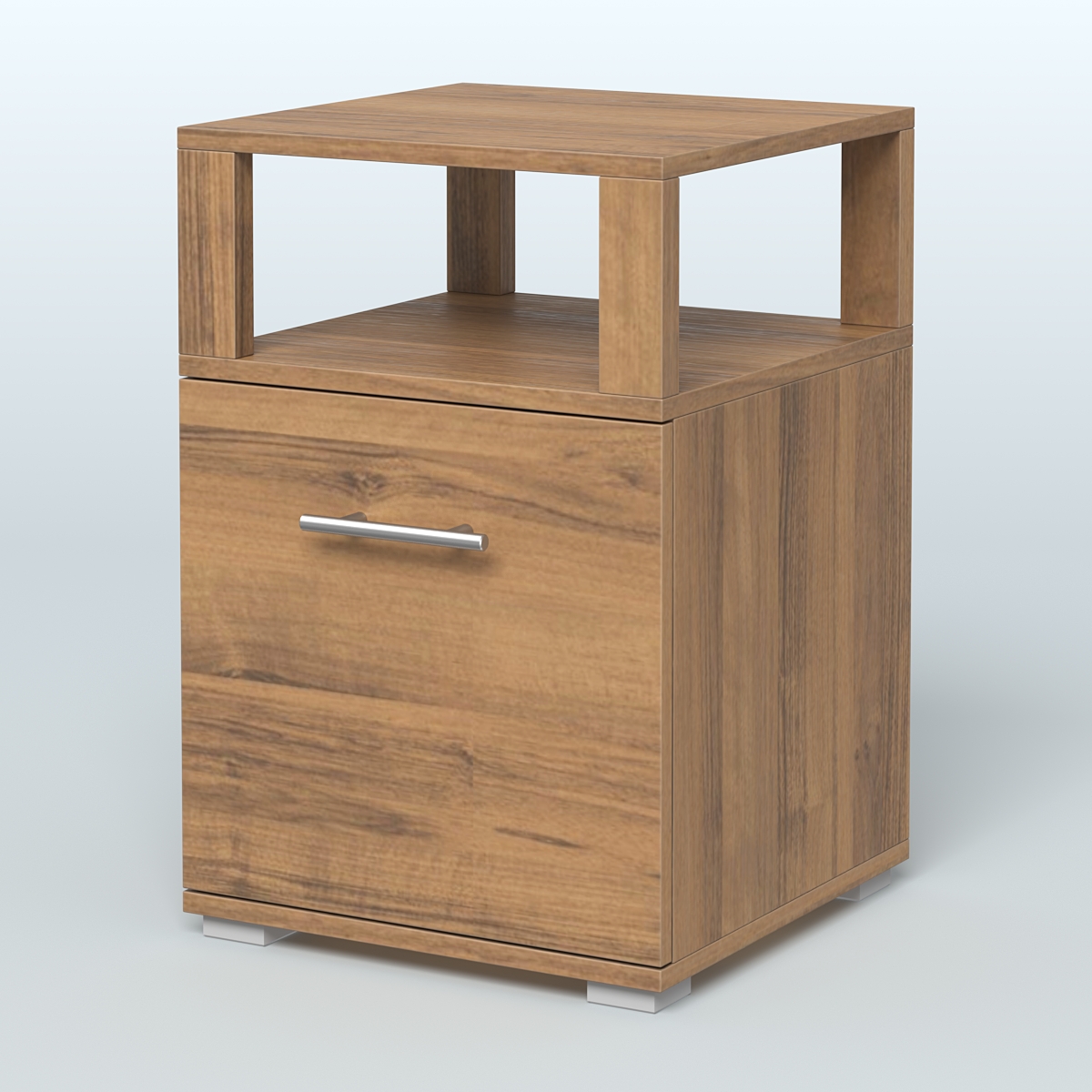 Тумба Динен №2 приставная 1 распашной фасад с надставкой Орех