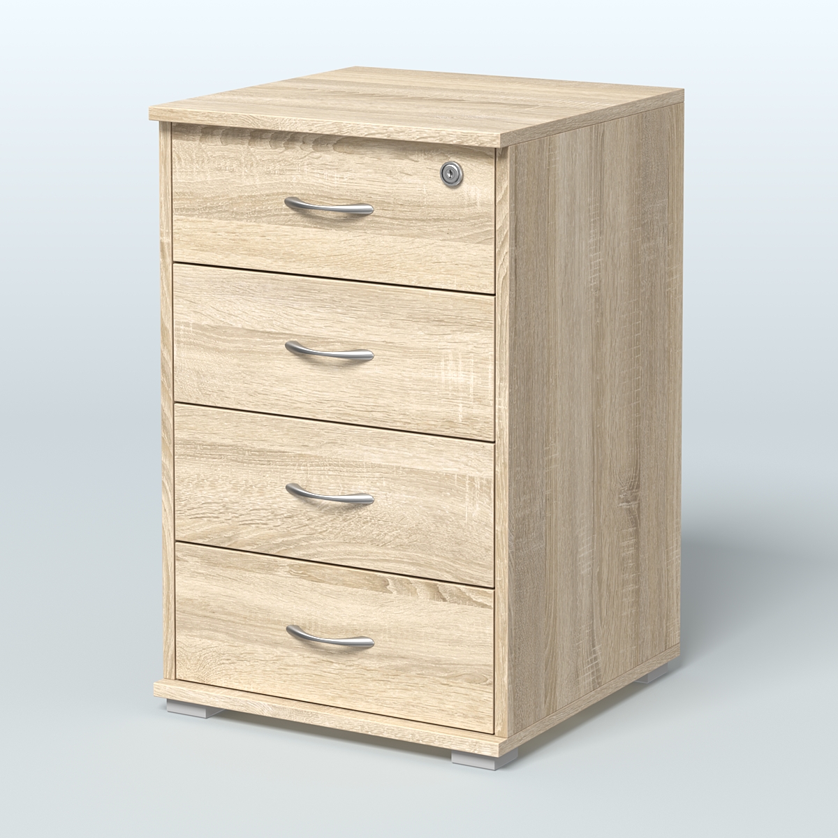 Тумба Нотте подкатная (4 ящика с замком) Дуб Сонома