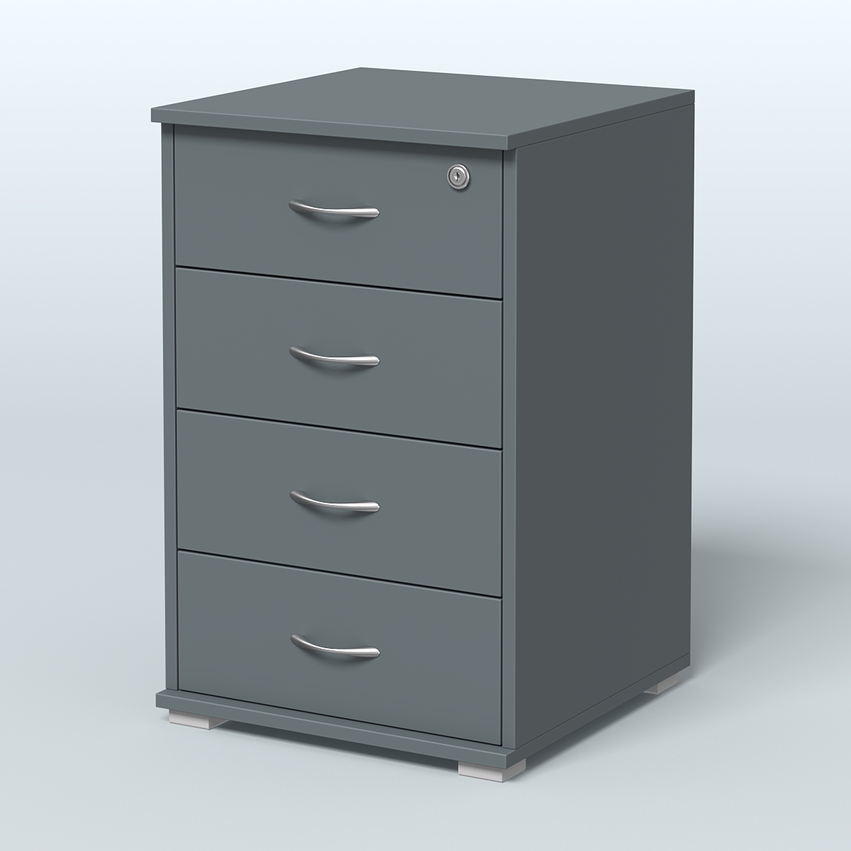 Тумба Нотте подкатная (4 ящика с замком) Темно-Серый