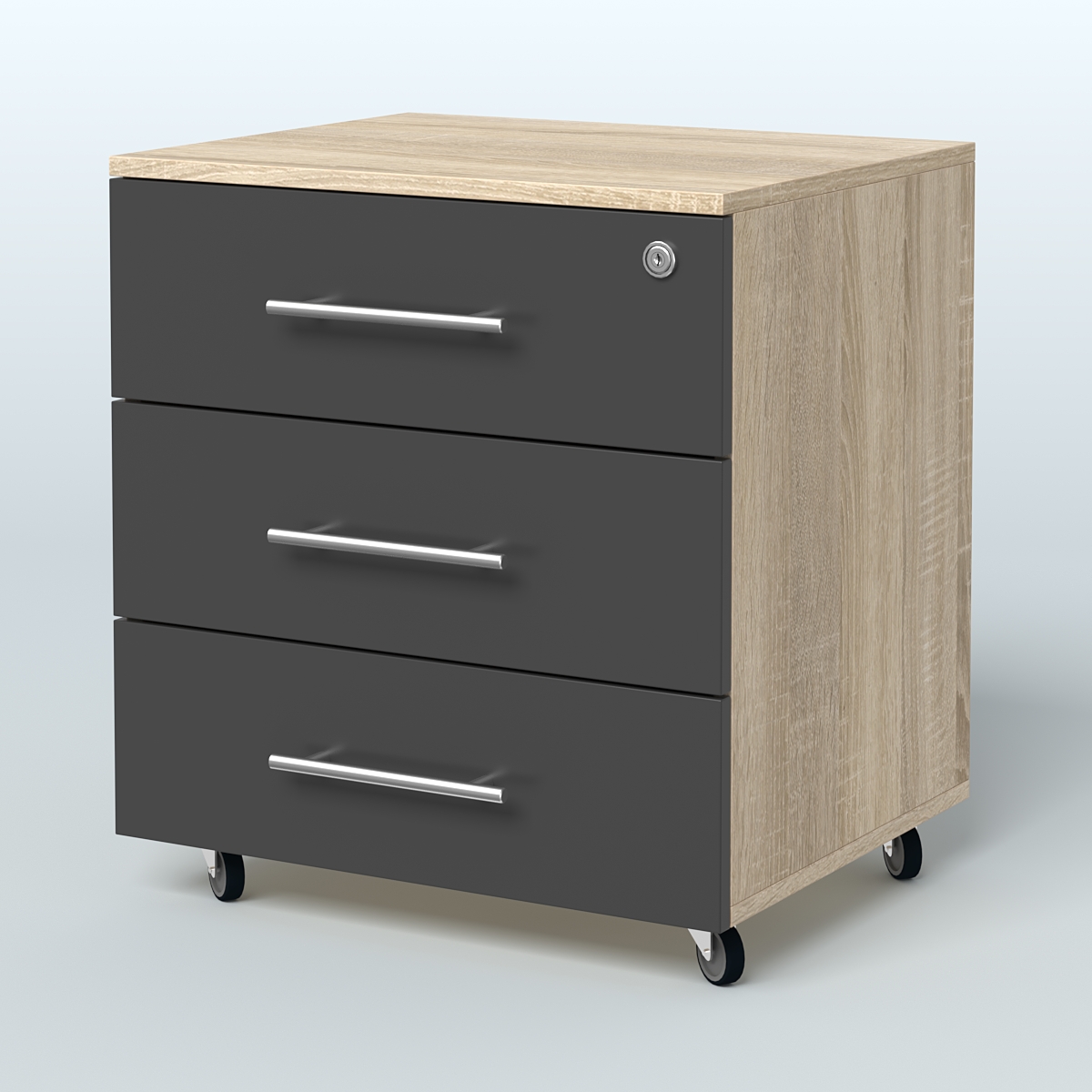 Тумба Леван Дуб Сонома + Черный