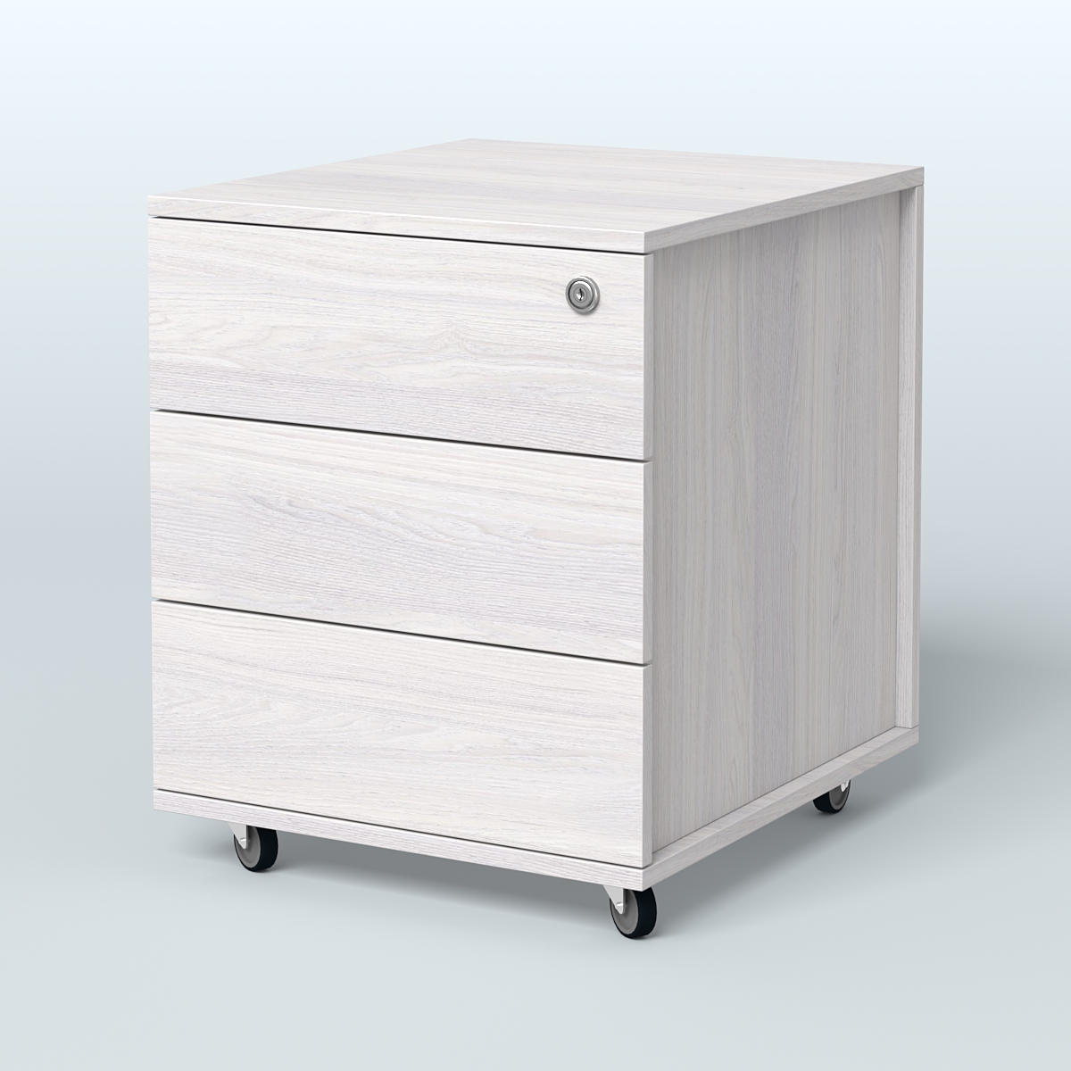 Тумба мобильная Киви, цвет белый Ясень Анкор светлый