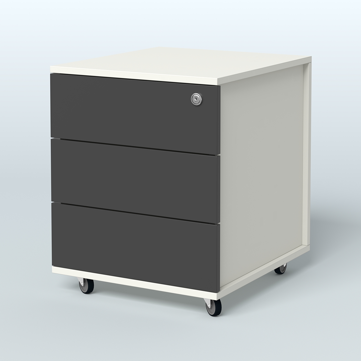 Тумба мобильная Киви, цвет белый Белый и Черный