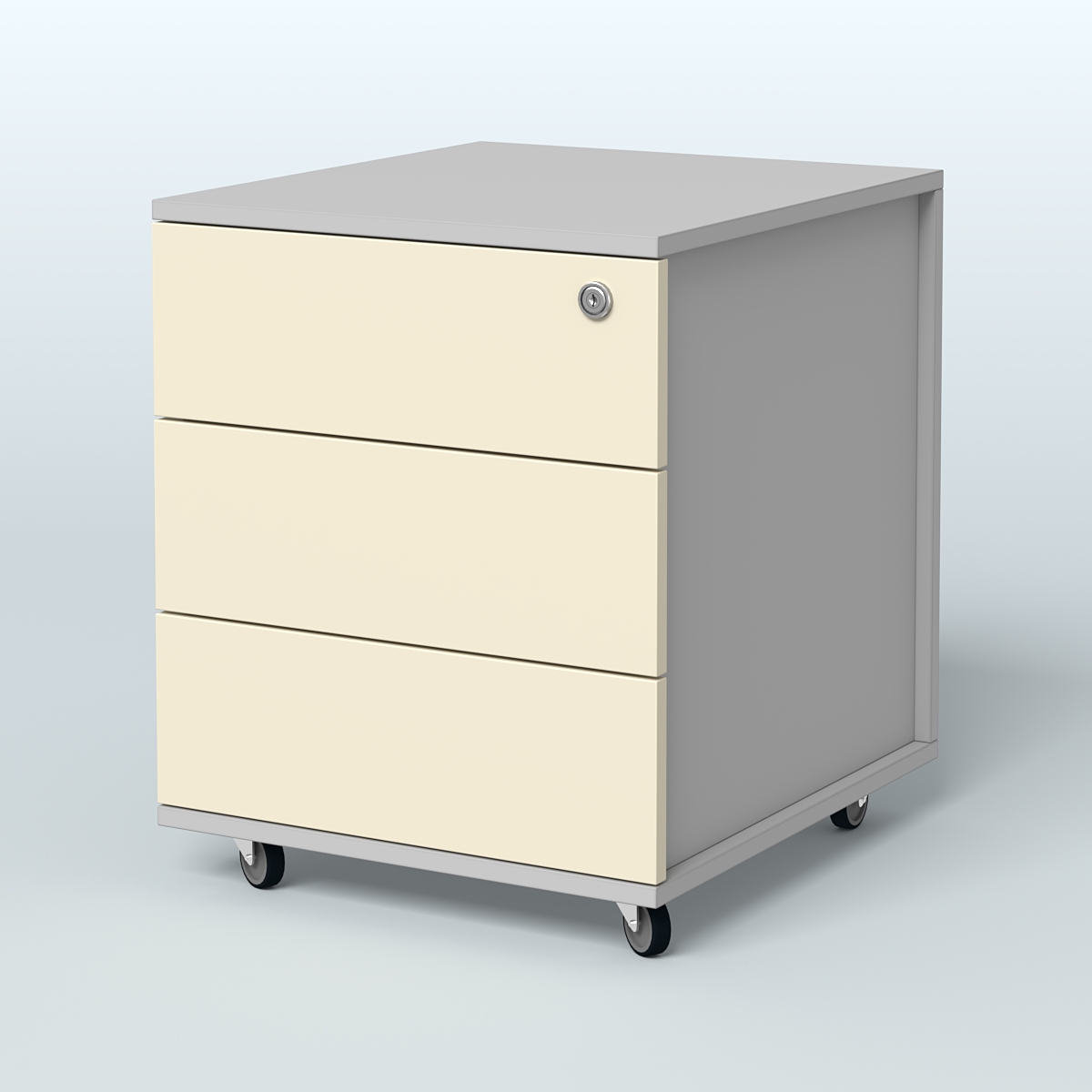 Тумба мобильная Киви, цвет белый Серый + Крем Вайс