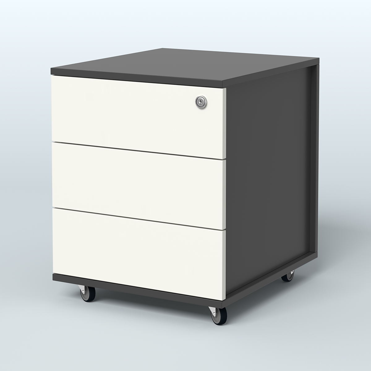 Тумба мобильная Киви, цвет белый Черный + Белый