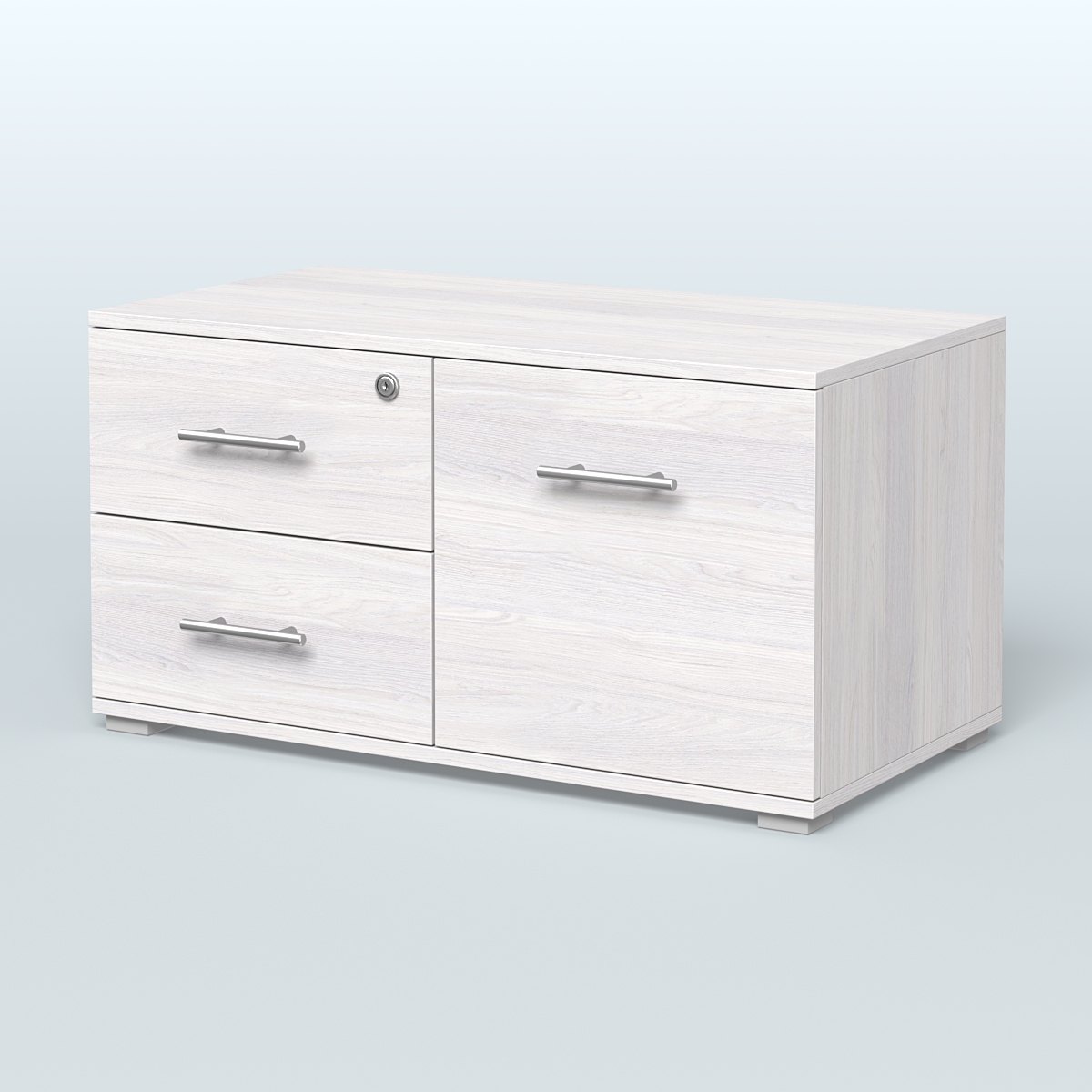 Тумба Динен №1 приставная широкая Ясень Анкор светлый