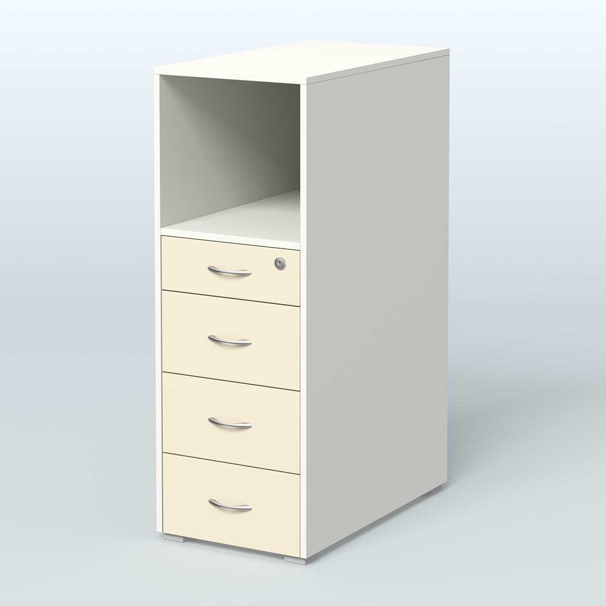 Тумба высокая Стандарт Белый + Крем Вайс