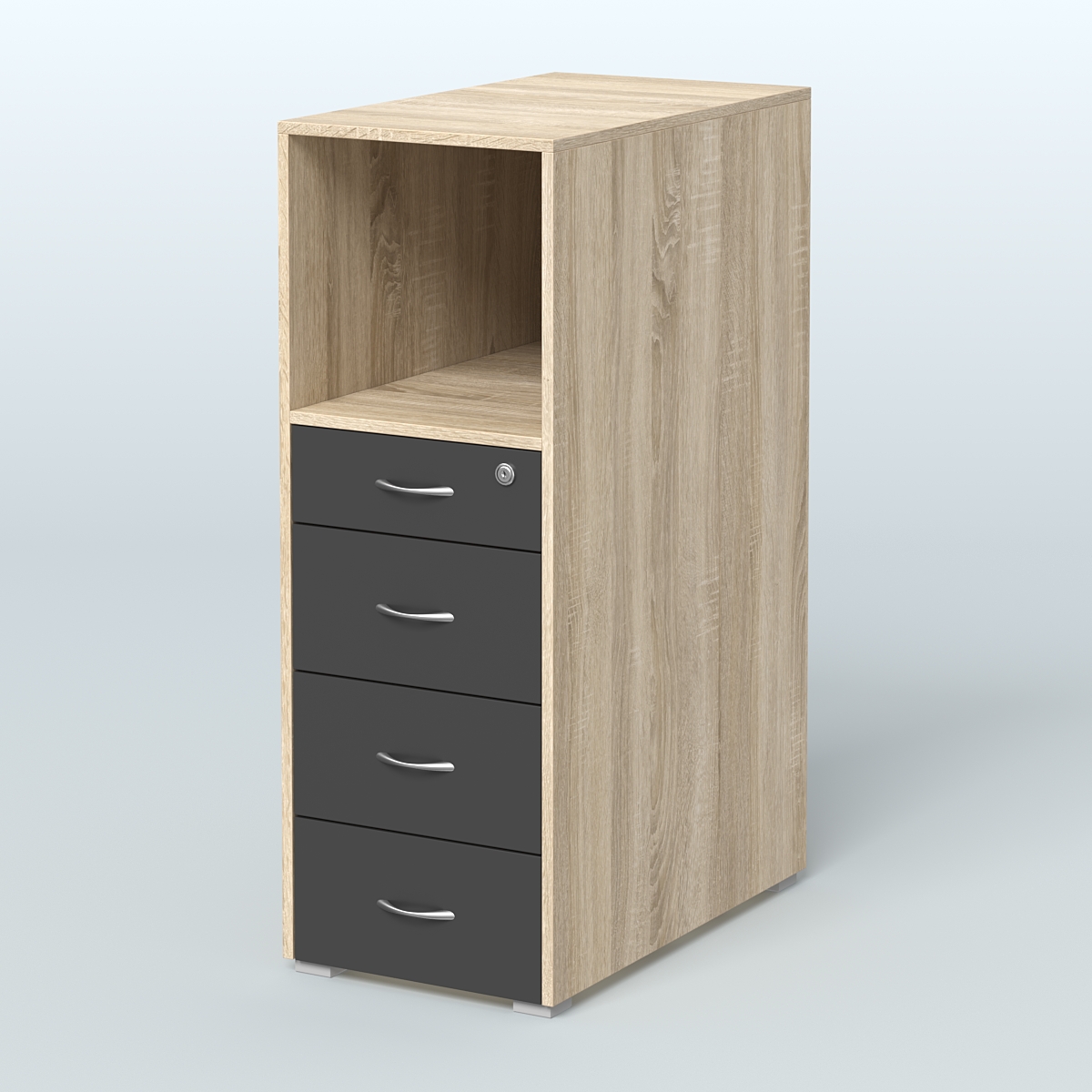 Тумба высокая Стандарт Дуб Сонома + Черный