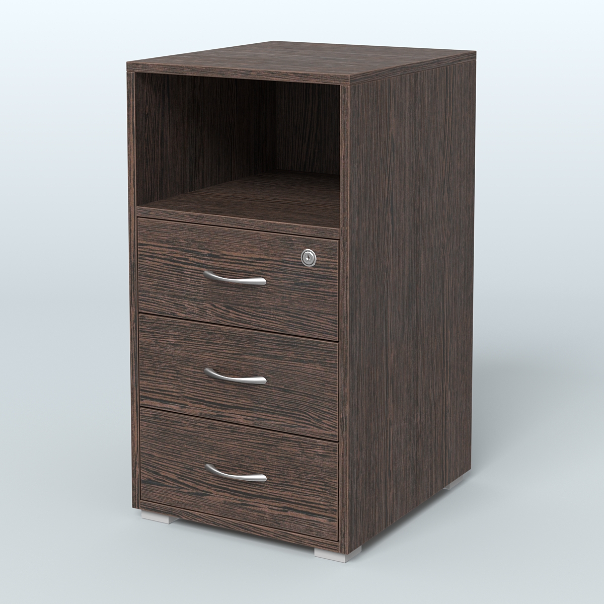 Тумба приставная 3 ящика с нишей Дуб Венге