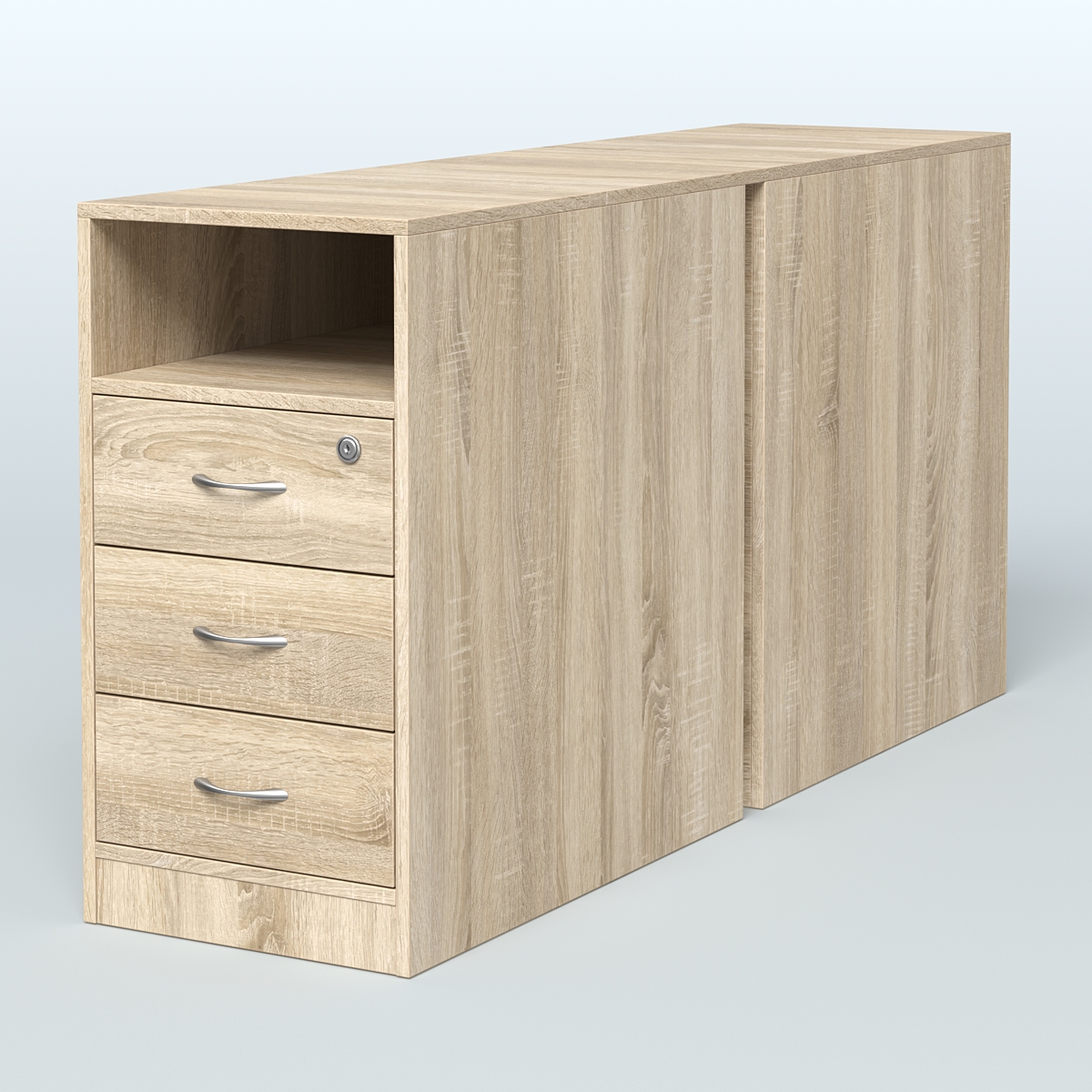 Тумба приставная/опорная двойная Дуб Сонома