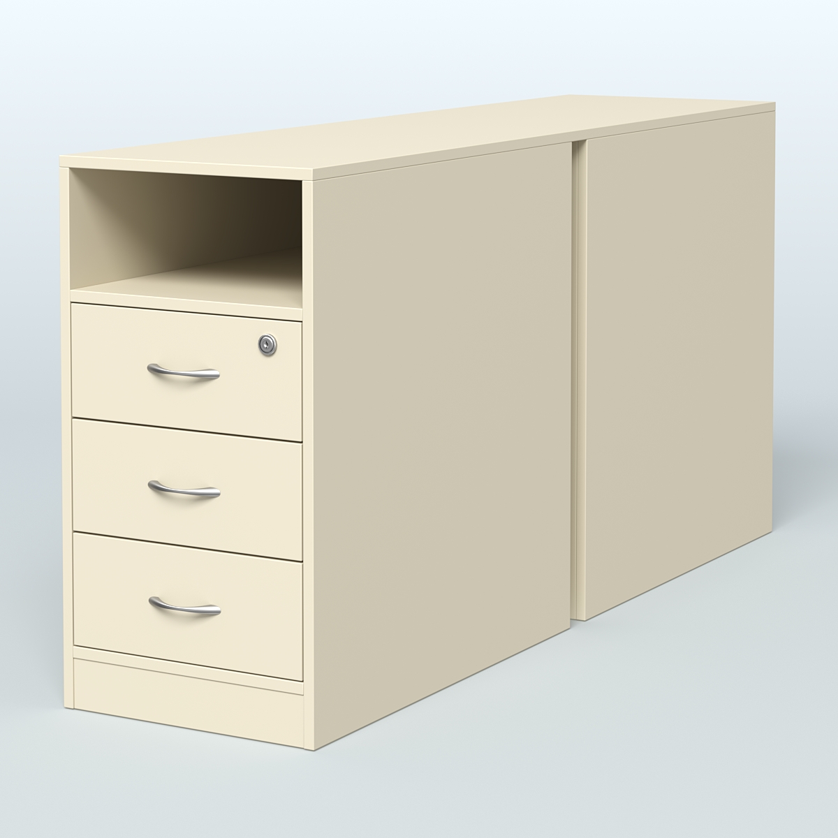 Тумба приставная/опорная двойная Крем Вайс