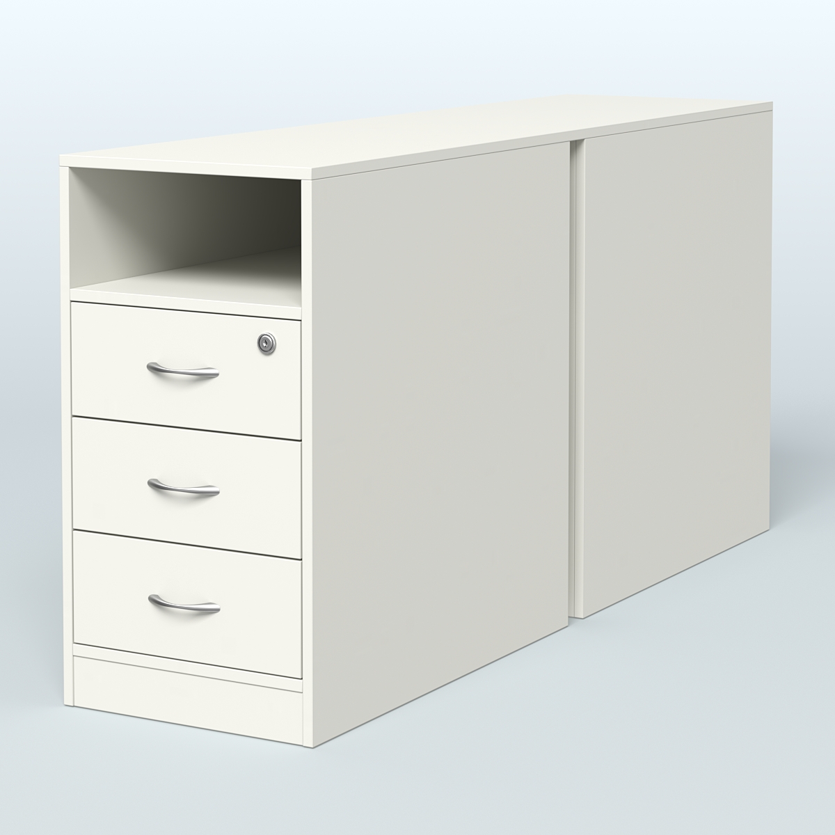 Тумба приставная/опорная двойная Белый