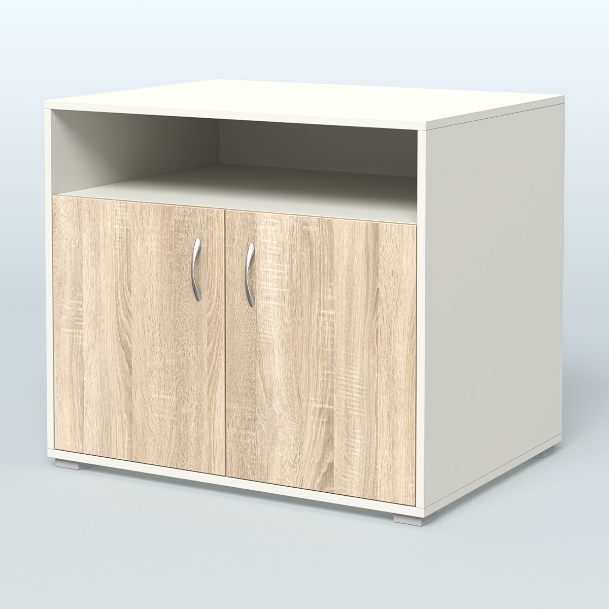 Тумба под оргтехнику Стандарт Белый + Дуб Сонома