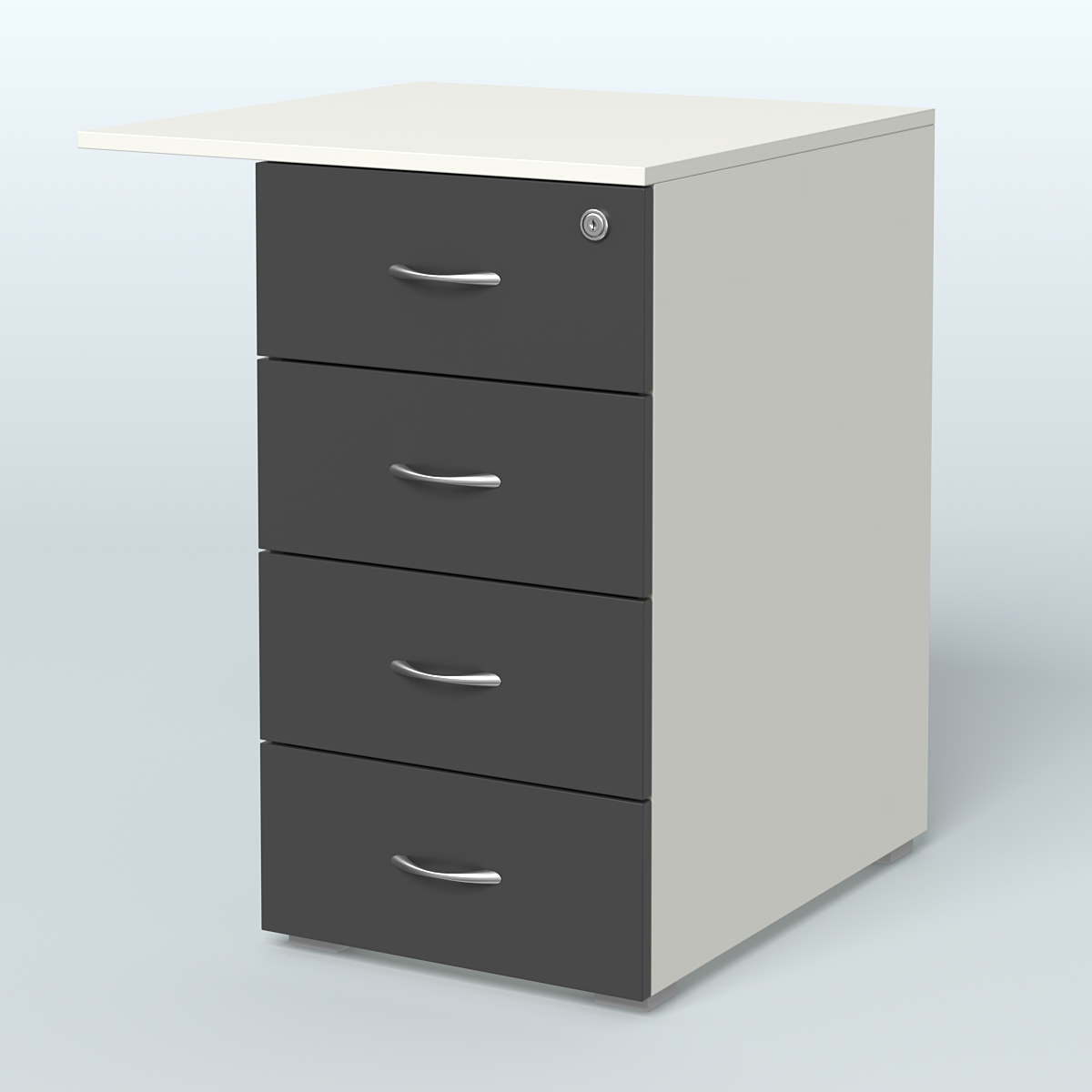 Брифинг-приставка с тумбой Прайм Белый и Черный