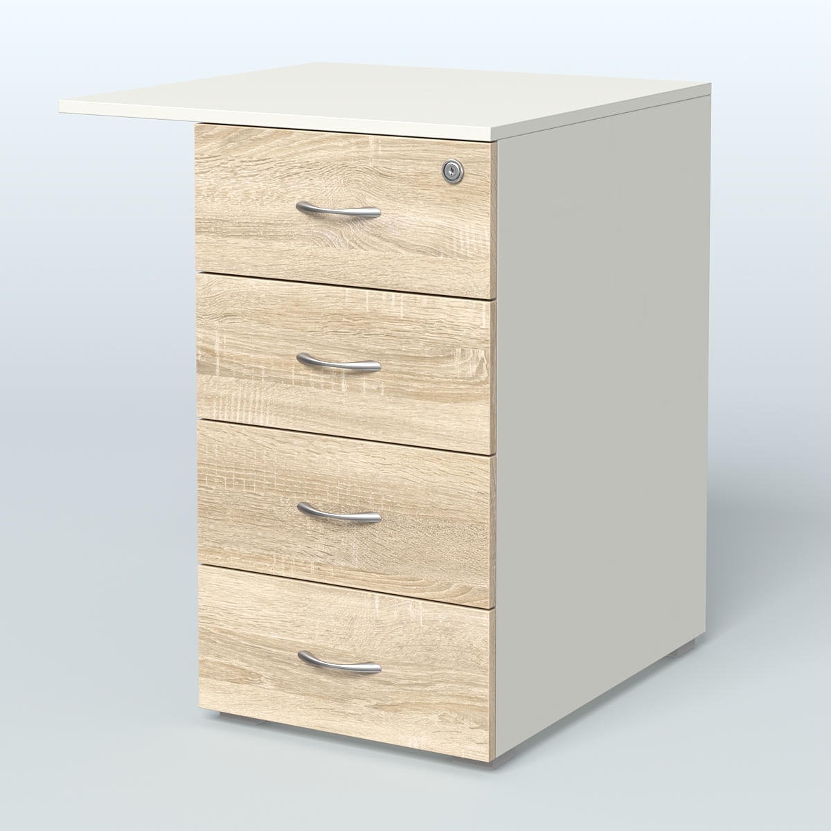 Брифинг-приставка с тумбой Прайм Белый + Дуб Сонома