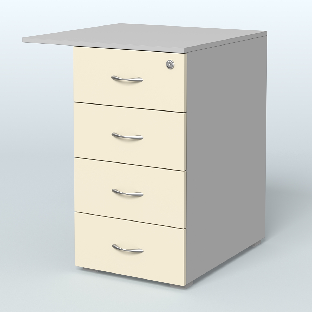 Брифинг-приставка с тумбой Прайм Серый + Крем Вайс